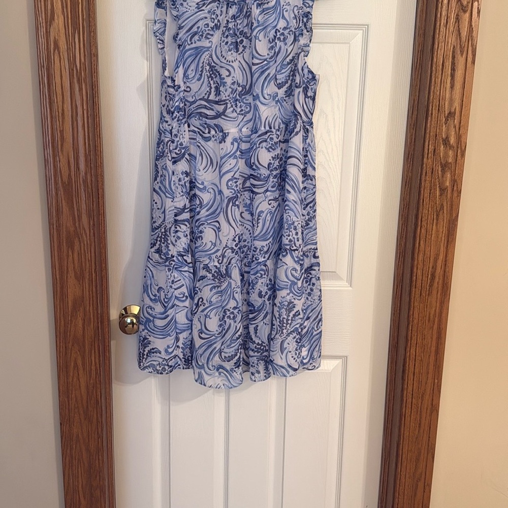 Lilly Pulitzer Blue and White Midi Sundress for Weddings